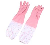 COSMOBETTY Protectrice Antidérapante pour Nettoyage et Vaisselle Couleur Aléatoire à Domicile 2 Paires de Moufles en Caoutchouc Pvc Épais Doublure, Manchette Longue