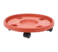 COSMOBETTY Support de Pot de Fleurs Mobile, Plateau Mobile pour Vase, pour Flowerpot, Plastique Marron, Fond Rond, à roulettes, Maison