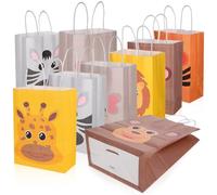 COSMOBETTY Transport Alimentaire Polyvalent Motifs Animaux en Papier Kraft 24 Paquet Présents 21 X 15 X 8 Cm Lot de 24 pour Garçon et Filles pour Halloween et Noël