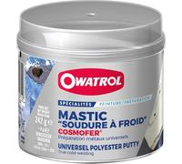 COSMOFER OWATROL - Mastic Polyester Universel - Enduit de Rebouchage - Mastic Carrosserie, Marine, Plomberie - Polyvalent - Répare, Rebouche, Scelle, Colmate les Irrégularités - 1000G