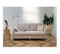Bestmobilier Cosmos - canapé 3 Places Convertible Express Couchage Quotidien 140 cm Matelas 11 cm en Tissu