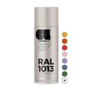 COSMOS LAC Peinture acrylique blanc huître, brillant en aérosol disponible dans de nombreuses teintes RAL - Aérosol de 400ml parfait pour le bricolage, l'upcycling et autres travaux de peinture (RAL