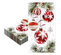 COSORO 20 Pièces Noël Serviettes en Papier Jetables,40x33cm Doux Serviette Vaisselle Jetable Recyclable Décoration de Table Restauration Dîner,Serviette pour Fournitures Fête de Noël