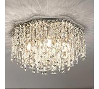 COSRUB Plafonnier Cristal Moderne Salon, Luminaire Plafond Inox Grande Lampe de Plafond Pour Chambre Couloir(50cm/19.68in)