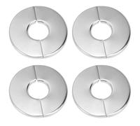 Cossaot Lot de 4 Rosace Robinet, Acier Inoxydable Rosace Mitigeur Douche | 28 mm de Diamètre Intérieur, Pose Adhésive Rapide et Cache les Raccords, Idéal pour Douches, Robinets, Tuyaux et Radiateurs