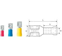 Cosse clip 6.3 mm x 0.8 mm Weidmüller LIF 2,5F638 R 9200560000 180 ° partiellement isolé bleu 100 pc(s)