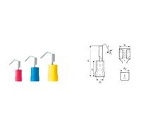 Cosse clip 6.3 mm x 0.8 mm Weidmüller LIF 6T638 R 9200630000 avec dérivation 180 ° partiellement isolé jaune 100 pc(s)