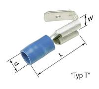 Cosse clip 6.3 x 0.8 mm avec dérivation LappKabel L-RB 63 T 63102020 180 ° partiellement isolé bleu 50 pc(s)
