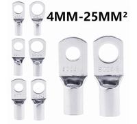 Cosses de câble en cuivre étamé, trou de boulon, jeu de bornes de batterie, connecteur de fil 4 mm2 6 mm2 10/16/25 mm2 35/50 mm2 4mm 5mm 6mm 8mm, 10/20 pièces SC6-6