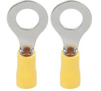 Cosses electriques | Cosses à sertir | Embout pré isolé | Embouts de cablage pré isolé | Connecteur électrique | Embout de Câble | Sachet De 10 Cosses Rondes Pre|Isolee D.8mm Jaune (Lot de 2)