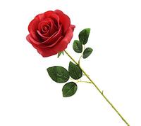 Cosswe Rose Éternelle, Fleur Artificielle en Soie Élégante - Cadeau Romantique pour Saint Valentin, Fête des Mères, Noël, Anniversaire - Décorative pour Salon, Mariage, Cérémonie (Rouge)