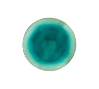 Costa Nova assiette à dessert et à salade Riviera: Assiette plate en grès fin, glaçure craquelée bleu azur, finition artisanale, empilable, compatible lave-vaisselle et micro-ondes, Ø 21,6 cm
