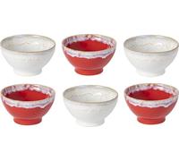 COSTA NOVA Grespresso Bowl Set of 6 – Red & White – 15 cm – Hand Portugal