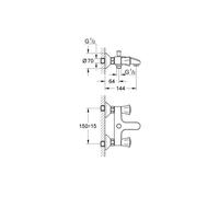 Costa S - Mitigeur De Baignoire, Chrome 25483001 - Grohe