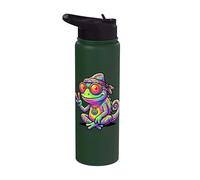 Costume caméléon hippie tie-dye, signe de la paix, années 70 et 60 Stainless Steel Insulated Water Bottle