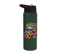 Costume de grenouille hippie tie-dye, fête des années 70 et 60, signe de la paix Stainless Steel Insulated Water Bottle
