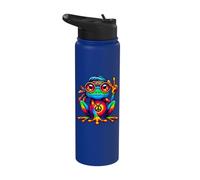 Costume de grenouille hippie tie-dye, signe de la paix, fête des années 70 et années 60 Stainless Steel Insulated Water Bottle
