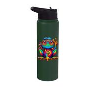 Costume de grenouille hippie tie-dye, signe de la paix, fête des années 70 et années 60 Stainless Steel Insulated Water Bottle