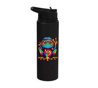 Costume de grenouille hippie tie-dye, signe de la paix, fête des années 70 et années 60 Stainless Steel Insulated Water Bottle