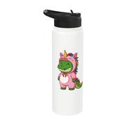Costume de licorne en crocodile kawaii pour filles et enfants Stainless Steel Insulated Water Bottle