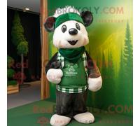 Costume de mascotte REDBROKOLY Guinness vert forêt personnage habillé avec une salopette et des écharpes