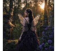 Costume d'Halloween pour adulte - Papillon - Ailes de fée - Pour homme et | Avec boîte de rangement Loc bijoux pour tresses, manchettes à cheveux en aluminium, accessoires tressés pour femmes et hommes