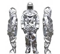 Costume RéSistant Au Feu, Combinaison retardatrice enflammée Costume aluminisé résistant à chaleur en papier aluminium Mine charbon , Puits pétrole , Mine , Usine chimique ,500℃-170cm-185cm