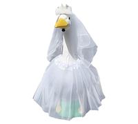 Costumes de Mariage pour Statue d'oie | Voile et Jupe pour Animaux, Jupe et Accessoires Blancs pour Costume d'oie Décoration pour extérieur, Patio, fêtes Occasions spéciales