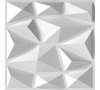 COSTWAY 100 pièces 3D panneaux muraux diamant 30x30cm, revêtement mural, panneaux décoratifs muraux, panneaux de plafond, PVC, 9m², pour salon, chambre à coucher blanc