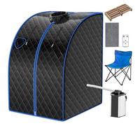 COSTWAY 1000W Cabine de Sauna Portable à Vapeur Capacité 3L avec Fonction d'atomisation, Télécommande, Synchronisation, Noir