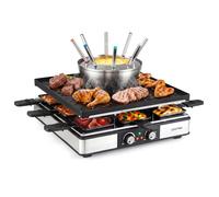 COSTWAY 1800W Plancha Electrique, Raclette et Fondue avec Double Thermostat Réglable, Plaque Double Face pour Fête, Réception