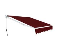 COSTWAY 2,5x2m Marquise à bras articulés Marquise solaire Marquise de balcon Marquise de terrasse Marquise à pince avec matériau résistant aux UV et à l'eau, cadre en aluminium rouge