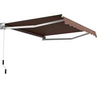 COSTWAY 2,5x2m Marquise à bras articulés Marquise solaire Marquise de balcon Marquise de terrasse Marquise à pince avec matériau résistant aux UV et à l'eau Cadre en aluminium brun