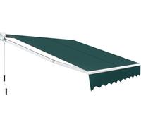 COSTWAY 2,5x2m Store banne, Store solaire avec cadre en aluminium & manivelle, Store de terrasse angle réglable 40-100°, Store de balcon