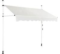 COSTWAY 250cm de large Marquise à pince Marquise de balcon avec manivelle Marquise solaire 200-300 cm réglable en hauteur sans percer Beige