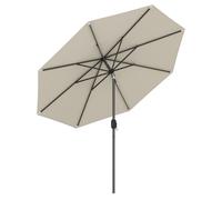 COSTWAY Ø270cm Parasol hexagonal Parasol de jardin Parasol de marché Parasol de plage Parasol à manivelle Beige