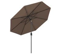 COSTWAY Ø270cm Parasol hexagonal Parasol de jardin Parasol de marché Parasol de terrasse Parasol de plage Parasol à manivelle Marron