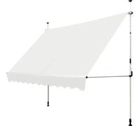 COSTWAY 300cm de large Marquise à pince Marquise de balcon avec manivelle Marquise solaire 200-300 cm réglable en hauteur sans percer Beige