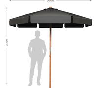 COSTWAY Ø300cm Parasol octogonal Parasol de jardin basculant Parasol de terrasse avec manivelle Parasol de plage pour le jardin ou la piscine Gris