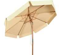 COSTWAY Ø300cm Parasol octogonal Parasol de jardin basculant Parasol de terrasse avec manivelle Parasol de plage pour le jardin ou la piscine Beige