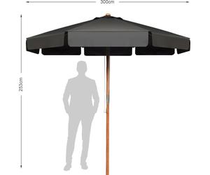 COSTWAY Ø300cm Parasol octogonal Parasol de jardin basculant Parasol de terrasse avec manivelle Parasol de plage pour le jardin ou la piscine Gris
