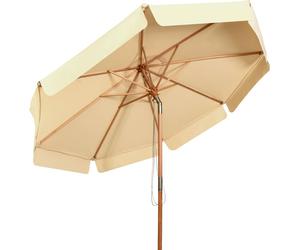 COSTWAY Ø300cm Parasol octogonal Parasol de jardin basculant Parasol de terrasse avec manivelle Parasol de plage pour le jardin ou la piscine Beige