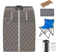 COSTWAY 3L Mini sauna vapeur 1000W avec fonction de vaporisation, température réglable, télécommande et siège, 78x87x101cm