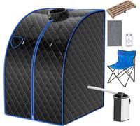 COSTWAY 3L Mini sauna vapeur 1000W avec fonction de vaporisation, température réglable, télécommande et siège, 78x87x101cm