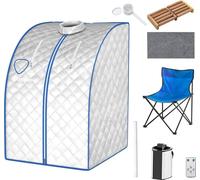 COSTWAY 3L Mini sauna vapeur 1000W avec fonction de vaporisation, température réglable, télécommande et siège, 78x87x101cm