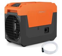 COSTWAY 66 L/jour Déshumidificateur électrique, déshumidificateur industriel avec tuyau d'évacuation et pompe, appareil de séchage pour pièces jusqu'à 167 m² Orange