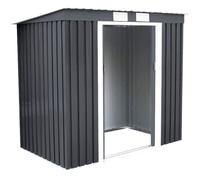 COSTWAY Abri de Jardin 2,76㎡ en Acier Galvanisé - 2 Portes Coulissantes - Kit de Fondation Inclus 213 x 130 x 173 CM Cabane Gris