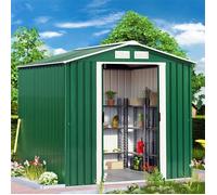 COSTWAY Abri de Jardin en Métal 2,71m² Cabane de Jardin à Outils 213x127x185CM avec Porte Coulissante,2 Fenêtres de Ventilation