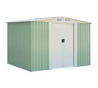 COSTWAY Abri de Jardin en Métal Galvanisé, Porte Coulissante Verrouillable | 4,4 m³, Cabane de Jardin Extérieure pour Vélo, Poubelle, Outils