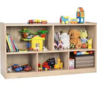 COSTWAY Armoire à jouets en bois pour enfants, Étagère à jouets avec 2 grands compartiments et 3 petits compartiments, ouverte, Étagère pour enfants pour jouets, poupées et livres, 111 x 30 x 61,5 cm,